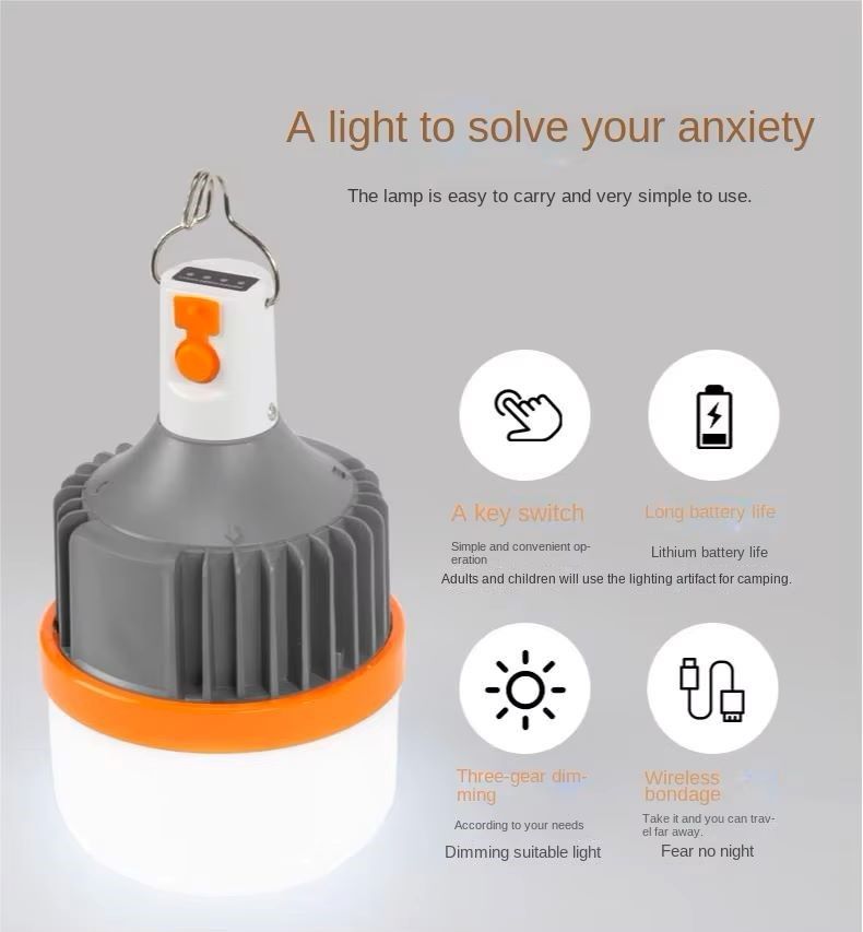 Small Size Portable Telescopic Outdoor Emergency Light Camping Bulb LED Lighting