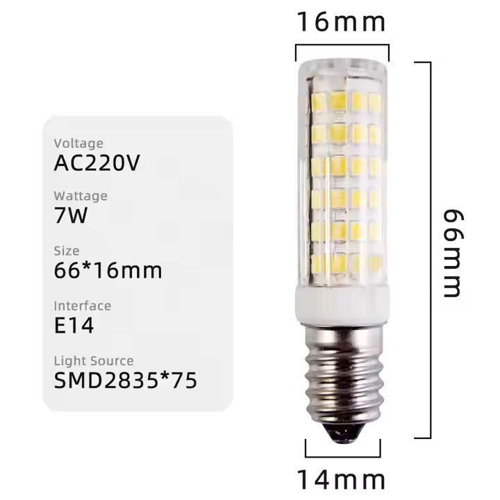LED Corn Bulb AC220V E14 7W 6000K Ceramic COB Energy Saving Light SMD2835 for Home Chandelier Lamp Lighting